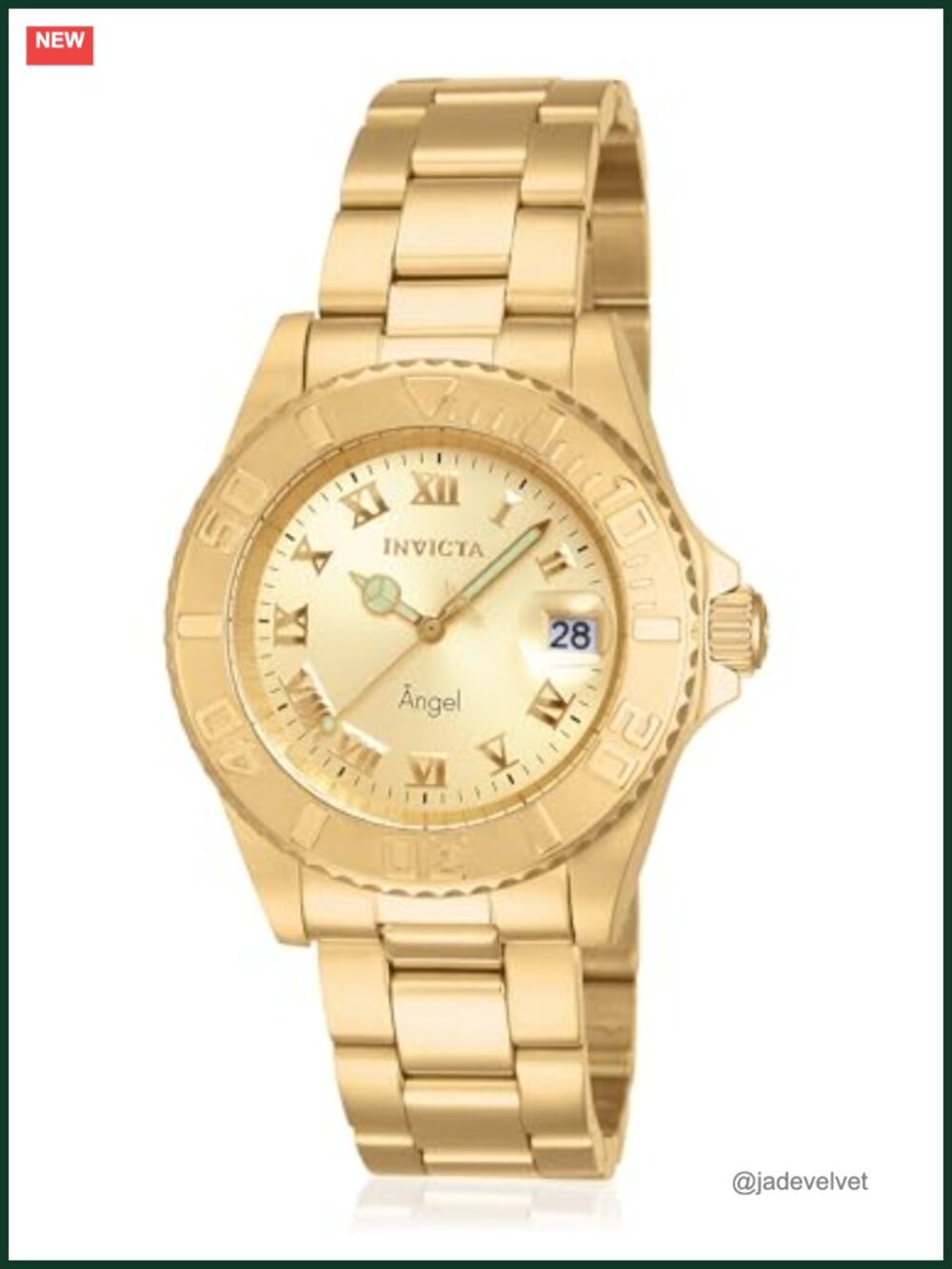 Gold Tone Stainless Steel Swiss Quartz Watch 40mm Luminous Diving Water